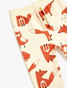 Resim Koton Hayvan Baskılı Pamuklu Uzun Eşofman Altı Ekru Desenli 5smb40050tk Ekru 