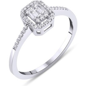Resim Nadias Jewellery ’Alice’ Baget Pırlanta Yüzük 