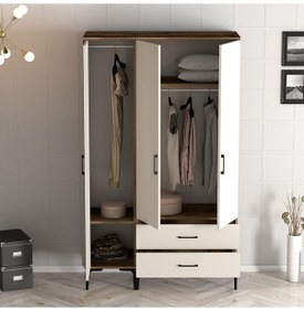 Resim Variant Kumsal 3 Kapılı Rt Gardrop - Ceviz / Krem 