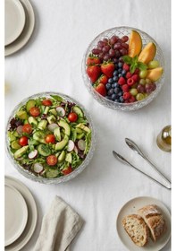 Resim Selen Concept Kafes Model El Yapımı Orta Boy Cam Salata Kasesi 2'li Şeffaf 