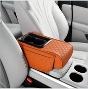 Resim Dashanshop Portakal Renkli Araç Kolçak Yastığı, Bardaklık Ve Çok Amaçlı Saklama Kutusu 