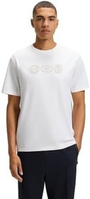 Resim Erkek Normal Kalıp Yuvarlak Yakalı Pamuklu Desenli Kısa Kollu Beyaz T-Shirt 50543874-100 