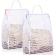 Resim 2 Adet Balpeteği Desenli Çamaşır Torbası, Dayanıklı Polyester Kumaş, Fermuarlı Dikdörtgen Tasarım, Hassas Giysiler ve Çoraplar İçin Çok Amaçlı Seyahat Çamaşır Torbaları, Kalın ve Zarif İç Çamaşırı Saklama Çantaları 