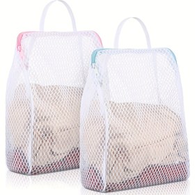 Resim 2 Adet Balpeteği Desenli Çamaşır Torbası, Dayanıklı Polyester Kumaş, Fermuarlı Dikdörtgen Tasarım, Hassas Giysiler ve Çoraplar İçin Çok Amaçlı Seyahat Çamaşır Torbaları, Kalın ve Zarif İç Çamaşırı Saklama Çantaları 