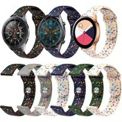 Resim Sones Galaxy Uyumlu Watch 3 41mm Spor Gökkuşağı Noktalar Silikon Toka Saat Kordonu 