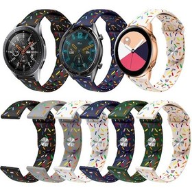 Resim Sones Galaxy Uyumlu Watch 3 41mm Spor Gökkuşağı Noktalar Silikon Toka Saat Kordonu 
