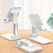 Resim Ayarlanabilir Kompakt Evrensel Cep Telefonu ve Tablet Tutucu - Ergonomik Tasarım, Katlanabilir, Çok Açılı Destek - ABS Malzeme, Tüm Mobil Cihazlar İçin Uygun, Ev ve Ofis Masa Kullanımı 
