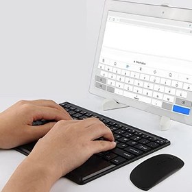 Resim Microcase iPad Pro 12.9 2017 Touchpad Bluetooth Klavye 24 cm + Bluetooth Mouse + Tablet Stand AL2766 