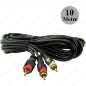 Resim BK Teknoloji Yüksek Kalite 3.5mm Erkek To 2rca Erkek Ses Kablosu 10METRE 