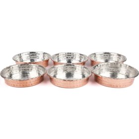 Resim Bakır Tabak Kahvaltılık Çerezlik 6'lı Set 11.5 cm 