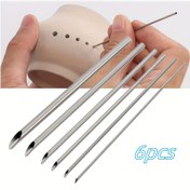 Resim 6 adet Paslanmaz Çelik Seramik ve Polimer Kil Oyma Aracı Seti - Seramik ve El Sanatları için Hassas Oyma, DIY El Sanatları Malzemeleri, Yaratıcı Projeler için Dayanıklı Metal Araçlar, Kil Heykelleme Araçları 