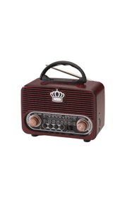 Resim güvenlisepet Nostalji Radyo Retro Wireless Bluetooth Hoparlör USB-TF Kart Giriş Şarjlı Bataryalı Pilli 