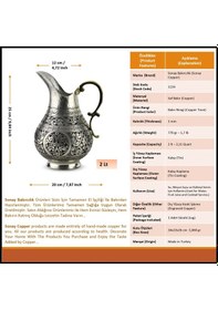 Resim Keski İşlemeli Kalaylı Bakır Sürahi 