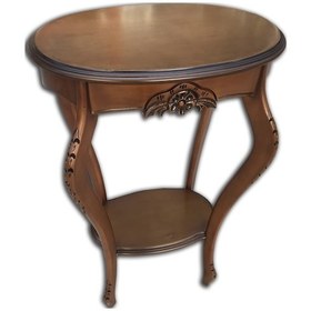 Resim Fiskos Çiçeklik Oyma OVAL Model Ihlamur ağacı ayak Parlak Ceviz MDF tabla EL Yapım 