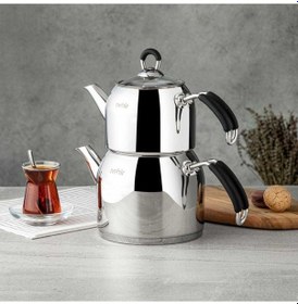 Resim Nehir Modern Maxi Çaydanlık Siyah Gri 