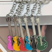 Resim 1 adet Renkli Damlalı Yağ Gitar Anahtarlık - Çinko Alaşım 