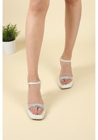 Resim Birikon Taşlı Tek Bant Platform Topuklu Ayakkabı Sedef-5081 Sedef 