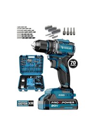 Resim 21v Çift Akü Şarjlı Matkap Akülü Vidalama Mavi 