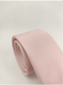 Resim Demfashion Özel Desenli Kravat Mendil Seti Açık Pembe 