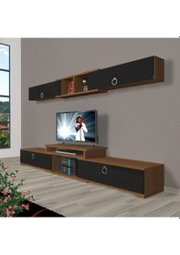 Resim Decoraktiv Flex 5 Mdf Gold Tv Ünitesi Tv Sehpası Ceviz - Siyah 