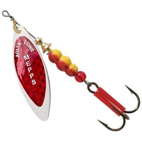 Resim Mepps Longue Redbo Gümüş Kırmızı No:0 3.6g Döner Olta Kaşığı 