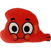 Resim Araç İçi Nakışlı Darwin Peluş Emoji Yastık Turuncu 17 x 24 CM 