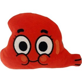 Resim Araç İçi Nakışlı Darwin Peluş Emoji Yastık Turuncu 17 x 24 CM 