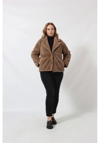 Resim Moda Berray 3260 Vizon Suni Kürk Kısa Kaban Vizon 