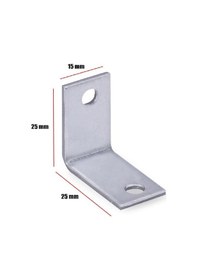 Resim Metal L Gönye Köşe Bağlantısı 15x25x25x2mm 10 Lu Gri 