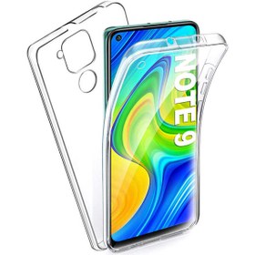 Resim Xiaomi Redmi Note 9 Uyumlu Ön Arka 360 Tam Koruma Şeffaf Soft Silikon Kılıf 