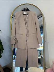 Resim Hasenna Ptkm020 Bağcıklı Yün Pantolon Takım Bej 