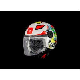 Resim Mt Helmets Mt Çocuk Lıte Dino A0 Motosiklet Kaskı Beyaz 