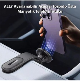 Resim Ally Ayarlanabilir Araç İçi Torpido Üstü Manyetik Telefon Tutucu- 5775 