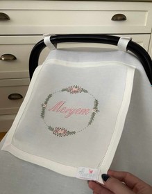 Resim Dusty Rose Keten Puset Örtüsü Oval Model - Gül Kurusu 