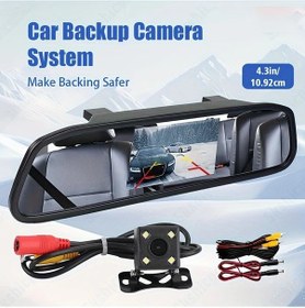 Resim Xuweiwei 4.3 In Mirror Display 4led 4.3 Araç Geri Görüş Kamerası Net Gece Görüşü 4 Led Geniş Açı 120 Kolay Kurulum Kamyon Rv Kör Nokta Güvenliği 