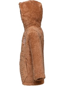 Resim Erkek Çocuk Açık Kahve Kapşonlu Peluş Ceket - Kahverengi / 3-4 Yaş 