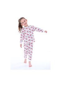 Resim %100 Pamuk Paw Patrol Desenli Uzun Kollu Kız Çocuk Pijama Takımı 3,4,5,6,7,8 Yaş Pembe - Beyaz 
