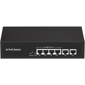 Resim e-center 4 Port Poe Switch 10/100 +2 10/100 Uplink 65w 