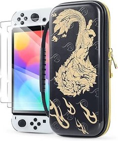 Resim Davlon Carrying Case for Switch/Switch OLED, Portable Switch Travel Case with Handle and 10 Game Card Slots, Hard Shell Protective Case Compatible with Switch Console and Accessories 