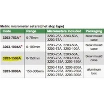 Resim Insize 3203-1506A Insize Mekanik Mikrometre Seti 0-150MM 