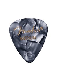 Resim Fender 1980351843 Premium Celluloid 351 Shape Medium Gitar Penası Black Moto Siyah İnci Desen Esnek Ve Dayanıklı Orta Kalınlık 12'li 