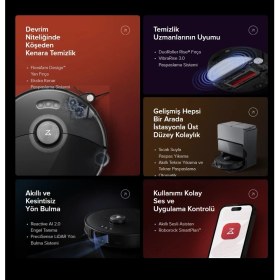 Resim Roborock Kameralı Fotoğraf Çekme Özellikli Flexiarm Robotik Kol ve Sesli Komut Özellikli Tam Otomatik Istasyonlu Premium Robot Süpürge S8 Maxv Ultra 
