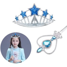 Resim AyrStore Karlar Ülkesi Elsa Yıldız Mavi Taç Ve Elsa Asa Seti 2 Parça 