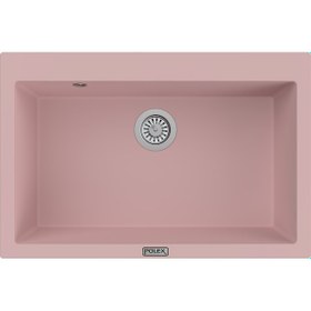 Resim Polex Cristalüx Granit Evye P-X76 Pembe Tezgah Altı Ve Tezgah Üstü Mutfak Evyesi 75x50 CM 