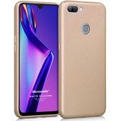 Resim Matte Silicone Oppo F9 / F9 Pro Kılıf Gold Microsonic