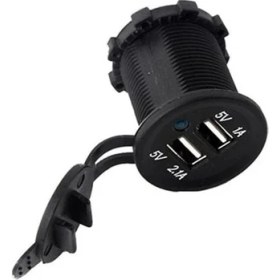 Resim Deste Elektronik Montajlanabilir Araba Tekne Için Dual USB Şarj Soketi 5V 2.1A 