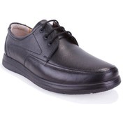 Resim Dagoster Dma08-433 Siyah Ortopedik Poliüretan Taban Günlük Bağcıklı Erkek Deri Ayakkabı 