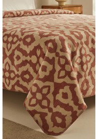 Resim Karaca Home Rina Tek Kişilik Pamuklu Battaniye Terracota 