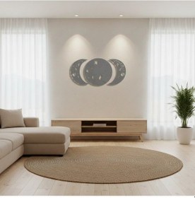 Resim Üçlü Ay Metal Duvar Tablosu Uzay Temalı Duvar Dekoru 