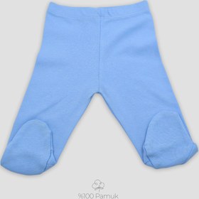 Resim %100 Pamuklu Patikli Pantolon Bebe Mavisi - 6-9 Ay 